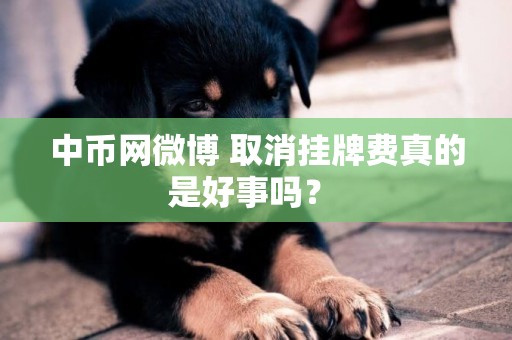 中幣網微博 取消掛牌費真的是好事嗎？ 