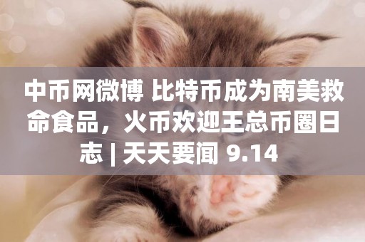 中幣網微博 比特幣成為南美救命食品，火幣歡迎王總幣圈日志 | 天天要聞 9.14 