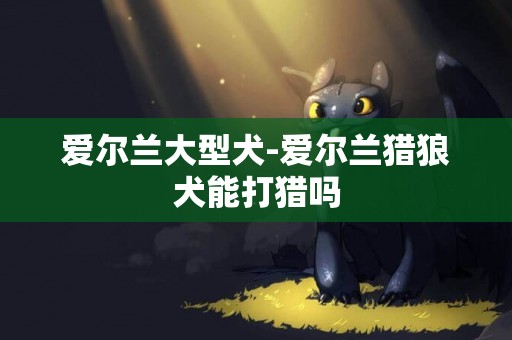 愛爾蘭大型犬-愛爾蘭獵狼犬能打獵嗎