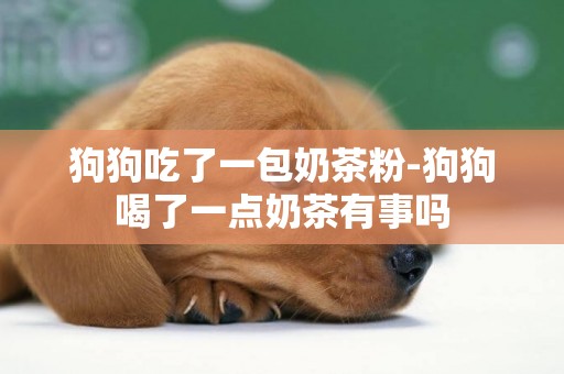 狗狗吃了一包奶茶粉-狗狗喝了一點奶茶有事嗎