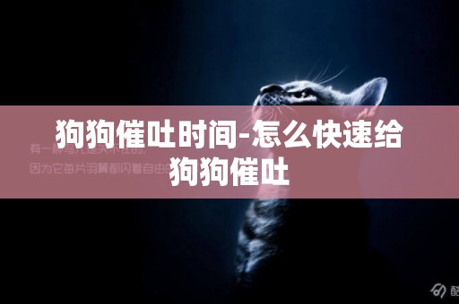 狗狗催吐時間-怎么快速給狗狗催吐