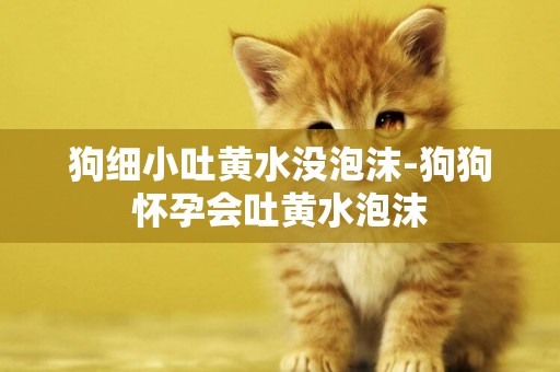 狗細小吐黃水沒泡沫-狗狗懷孕會吐黃水泡沫