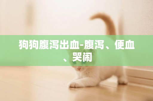 狗狗腹瀉出血-腹瀉、便血、哭鬧