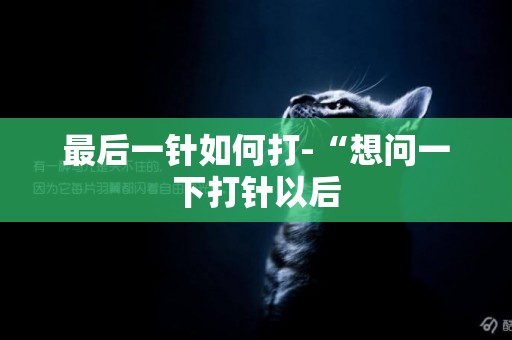 最后一針如何打-“想問一下打針以后