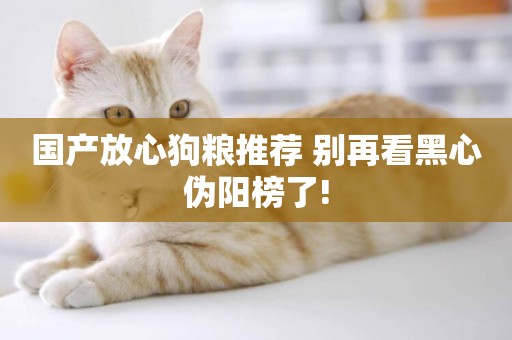 國產放心狗糧推薦 別再看黑心偽陽榜了!