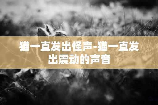 貓一直發出怪聲-貓一直發出震動的聲音
