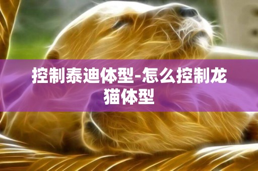 控制泰迪體型-怎么控制龍貓體型