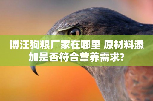 博汪狗糧廠家在哪里 原材料添加是否符合營養需求?