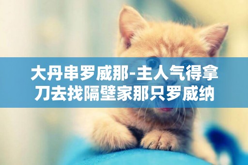 大丹串羅威那-主人氣得拿刀去找隔壁家那只羅威納