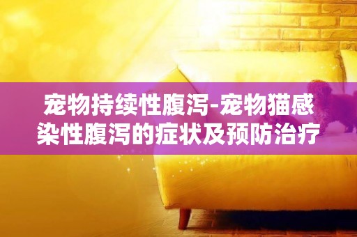 寵物持續性腹瀉-寵物貓感染性腹瀉的癥狀及預防治療
