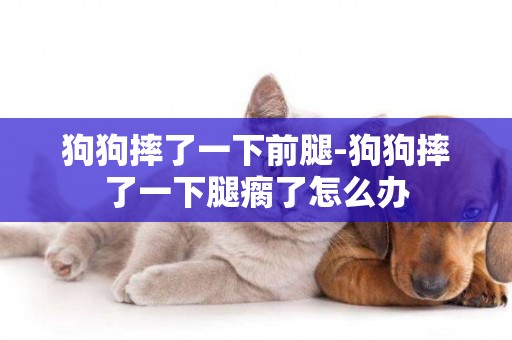 狗狗摔了一下前腿-狗狗摔了一下腿瘸了怎么辦