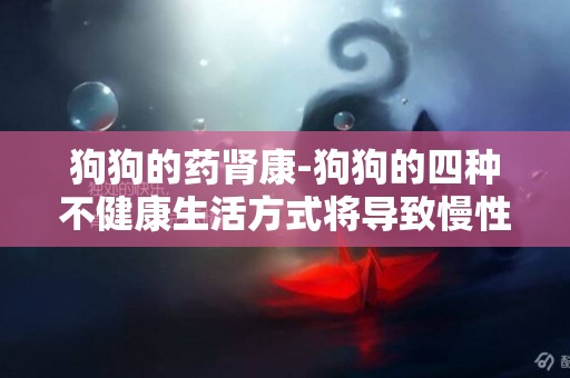 狗狗的藥腎康-狗狗的四種不健康生活方式將導致慢性腎衰竭