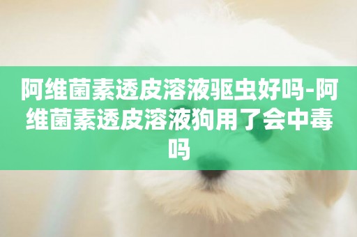 阿維菌素透皮溶液驅蟲好嗎-阿維菌素透皮溶液狗用了會中毒嗎