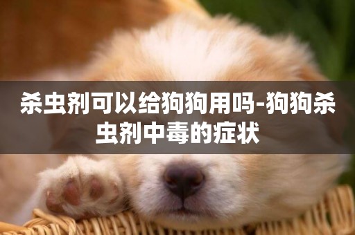 殺蟲劑可以給狗狗用嗎-狗狗殺蟲劑中毒的癥狀