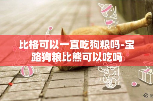 比格可以一直吃狗糧嗎-寶路狗糧比熊可以吃嗎
