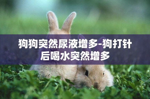 狗狗突然尿液增多-狗打針后喝水突然增多