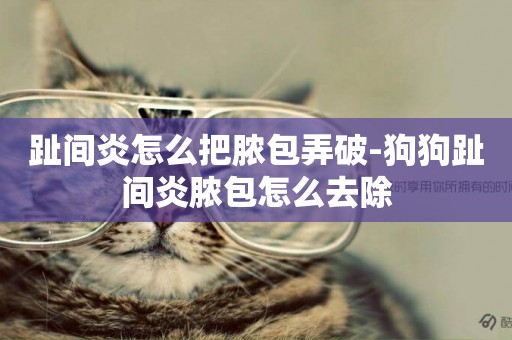 趾間炎怎么把膿包弄破-狗狗趾間炎膿包怎么去除
