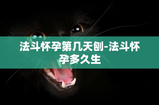 法斗懷孕第幾天刨-法斗懷孕多久生