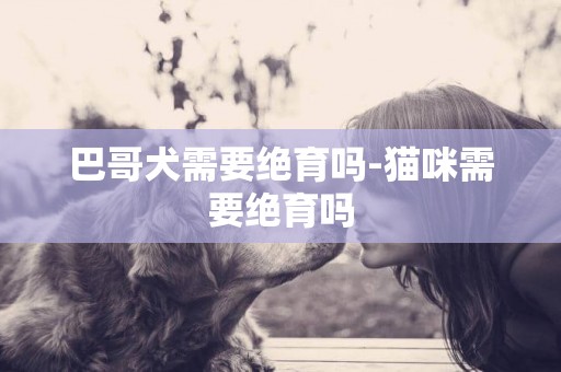 巴哥犬需要絕育嗎-貓咪需要絕育嗎