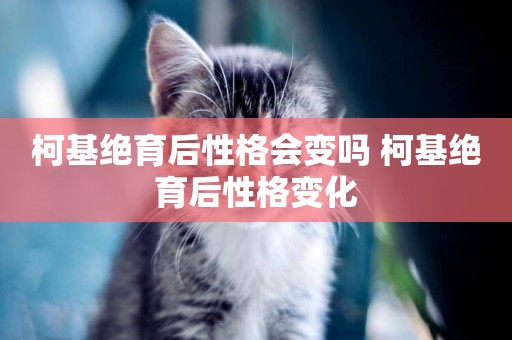 柯基絕育后性格會變嗎 柯基絕育后性格變化