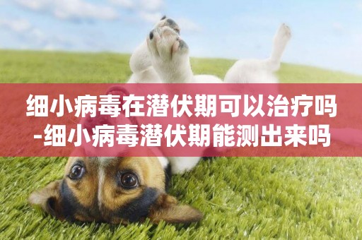 細小病毒在潛伏期可以治療嗎-細小病毒潛伏期能測出來嗎