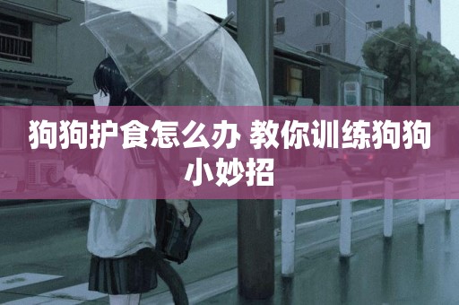 狗狗護食怎么辦 教你訓練狗狗小妙招
