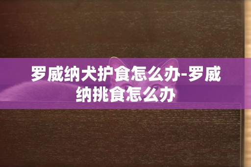 羅威納犬護食怎么辦-羅威納挑食怎么辦