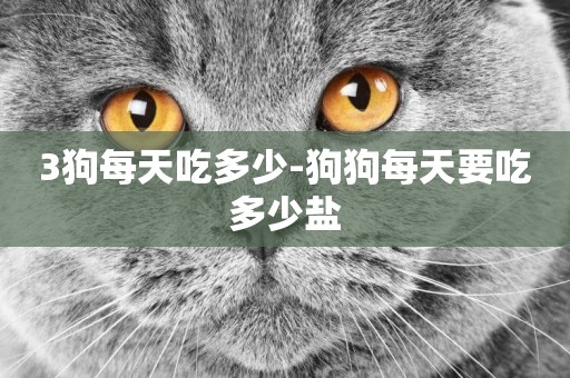 3狗每天吃多少-狗狗每天要吃多少鹽