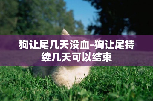 狗讓尾幾天沒血-狗讓尾持續幾天可以結束