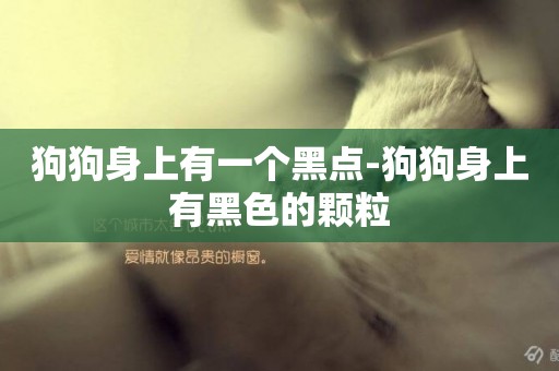 狗狗身上有一個黑點-狗狗身上有黑色的顆粒