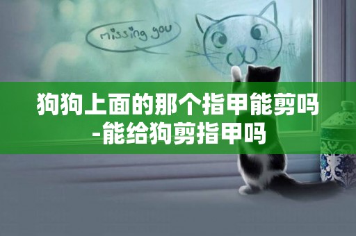 狗狗上面的那個指甲能剪嗎-能給狗剪指甲嗎