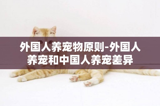 外國人養寵物原則-外國人養寵和中國人養寵差異