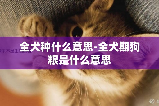 全犬種什么意思-全犬期狗糧是什么意思