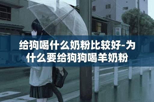 給狗喝什么奶粉比較好-為什么要給狗狗喝羊奶粉