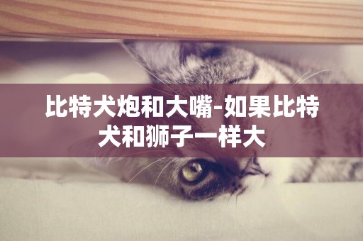 比特犬炮和大嘴-如果比特犬和獅子一樣大