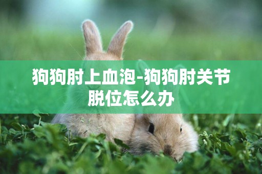 狗狗肘上血泡-狗狗肘關節脫位怎么辦