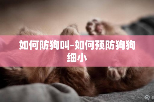 如何防狗叫-如何預防狗狗細小