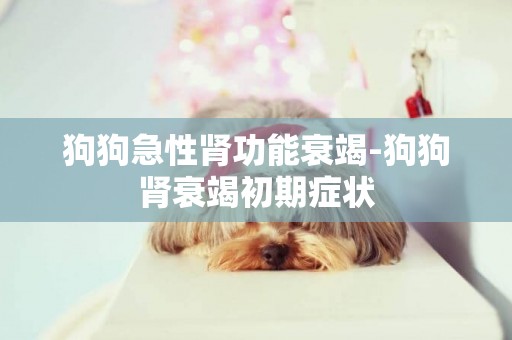 狗狗急性腎功能衰竭-狗狗腎衰竭初期癥狀