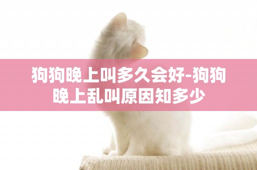 狗狗晚上叫多久會好-狗狗晚上亂叫原因知多少