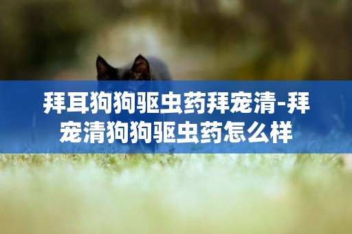 拜耳狗狗驅蟲藥拜寵清-拜寵清狗狗驅蟲藥怎么樣
