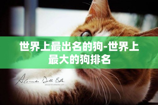 世界上最出名的狗-世界上最大的狗排名
