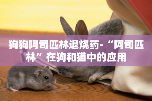 狗狗阿司匹林退燒藥-“阿司匹林”在狗和貓中的應用