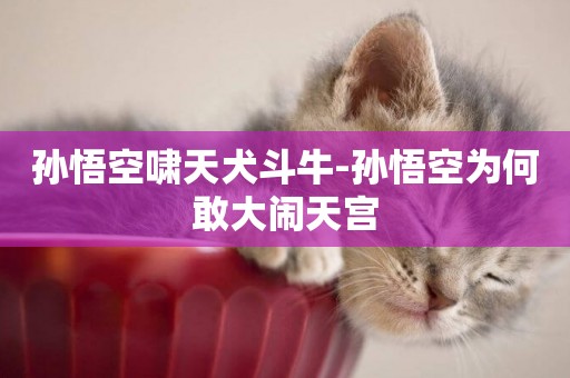 孫悟空嘯天犬斗牛-孫悟空為何敢大鬧天宮