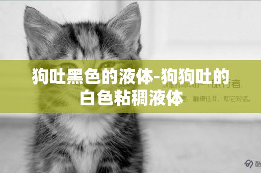 狗吐黑色的液體-狗狗吐的白色粘稠液體