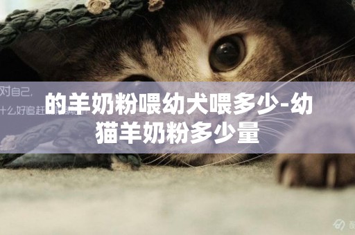 的羊奶粉喂幼犬喂多少-幼貓羊奶粉多少量