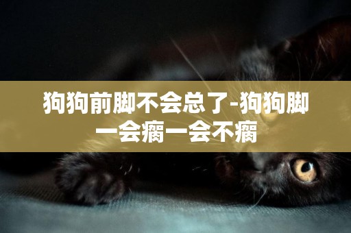 狗狗前腳不會總了-狗狗腳一會瘸一會不瘸