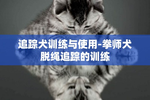 追蹤犬訓練與使用-拳師犬脫繩追蹤的訓練