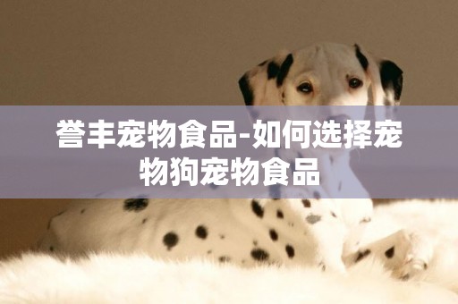 譽豐寵物食品-如何選擇寵物狗寵物食品