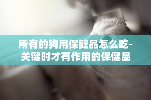 所有的狗用保健品怎么吃-關鍵時才有作用的保健品