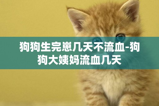 狗狗生完崽幾天不流血-狗狗大姨媽流血幾天